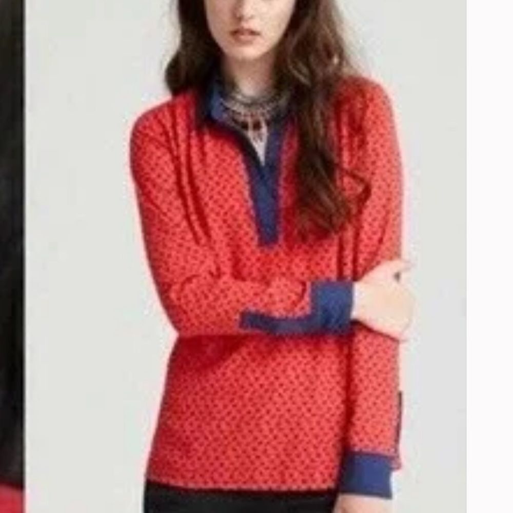 Free People Women's Oversize Collared Shirt Horse Print Size L